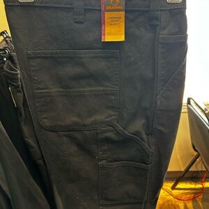 BRAHMA MENS BLACK RUGGED RELAXED FIT CARPENTER PANTS 👖 44x30